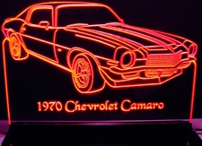 1970 Camaro Acrylic Lighted Edge Lit LED Sign / Light Up Plaque Full Size Made in USA