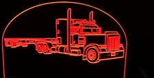 Semi Truck Acrylic Lighted Edge Lit LED Sign / Light Up Plaque Full Size Made in USA