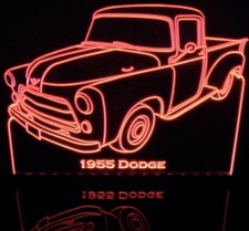 1955 Dodge Pickup Truck Acrylic Lighted Edge Lit LED Sign / Light Up Plaque Full Size Made in USA