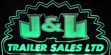 J & L Trailer Sales Advertising Business Logo Design Acrylic Lighted Edge Lit LED Sign / Light Up Plaque