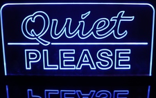 Quiet Please Recording Home Studio On the Air Court Acrylic Lighted Edge Lit LED Sign / Light Up Plaque Full Size Made in USA
