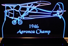 1946 Aeronca Champ Airplane Plane Acrylic Lighted Edge Lit LED Sign / Light Up Plaque Full Size Made in USA