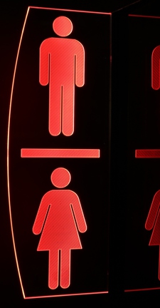 Men & Ladies Restroom Bathroom sign Gents Women Acrylic Lighted Edge Lit LED Sign / Light Up Plaque Full Size Made in USA