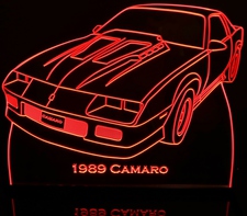 1989 Chevrolet Camaro Acrylic Z28  Lighted Edge Lit LED Sign / Light Up Plaque Chevy Size Made in USA