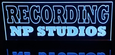 Recording Studios (add your own text) Acrylic Lighted Edge Lit LED Sign / Light Up Plaque Full Size Made in USA