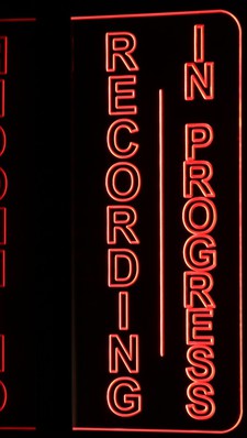 Recording In Progress Music Studio Acrylic Lighted Edge Lit LED Sign / Light Up Plaque Full Size Made in USA