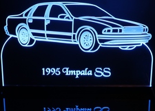 1995 Impala SS Acrylic Lighted Edge Lit LED Sign / Light Up Plaque Full Size Made in USA