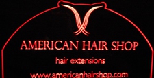 American Hair Shop Acrylic Lighted Edge Lit LED Sign / Light Up Plaque Full Size Made in USA