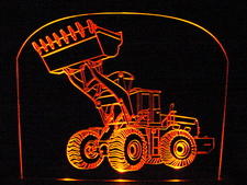 Front End Loader Construction Acrylic Lighted Edge Lit LED Sign / Light Up Plaque