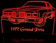 1977 Pontiac Grand Prix Acrylic Lighted Edge Lit LED Car Sign / Light Up Plaque