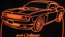 2008 Challenger RT Acrylic Lighted Edge Lit LED Sign / Light Up Plaque Full Size Made in USA
