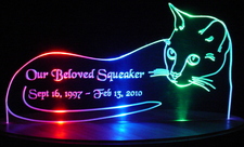 Cat Kitten Acrylic Lighted Edge Lit LED Sign / Light Up Plaque