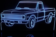 1971 Chevy Pickup Truck Acrylic Lighted Edge Lit LED Sign / Light Up Plaque Full Size Made in USA