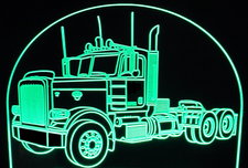 Semi Truck (add your own text) Acrylic Lighted Edge Lit LED Sign / Light Up Plaque Full Size Made in USA