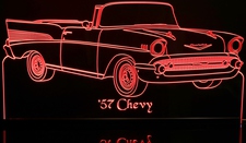 1957 Chevy Convertible Acrylic Lighted Edge Lit LED Sign / Light Up Plaque Full Size Made in USA