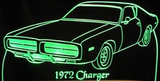 1972 Charger Acrylic Lighted Edge Lit LED Sign / Light Up Plaque Full Size Made in USA