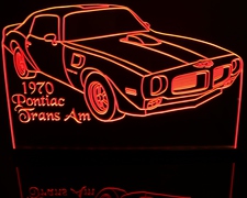 1970 Pontiac Trans Am Acrylic Lighted Edge Lit LED Sign / Light Up Plaque Full Size Made in USA