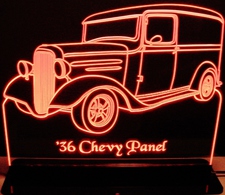 1936 Chevy Panel Acrylic Lighted Edge Lit LED Sign / Light Up Plaque Chevrolet