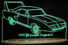 1970 Plymouth Sunbird Acrylic Lighted Edge Lit LED Car Sign / Light Up Plaque