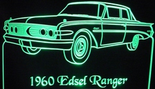 1960 Edsel Ranger Acrylic Lighted Edge Lit LED Sign / Light Up Plaque Full Size Made in USA