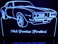 1968 Firebird Acrylic Lighted Edge Lit LED Sign / Light Up Plaque Full Size Made in USA
