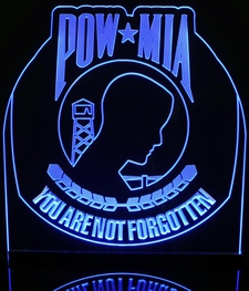 Vietnam Veterans Pow Mia War Memorial Acrylic Lighted Edge Lit LED Sign / Light Up Plaque Full Size Made in USA