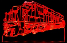 Train Engine Locomotive Advertising Business Logo Acrylic Lighted Edge Lid Led Train Sign / Light Up Plaque