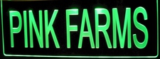 Logo Award Trophy Pink Farms Acrylic Lighted Edge Lit LED Sign / Light Up Plaque Full Size Made in USA