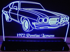 1972 Lemans Acrylic Lighted Edge Lit LED Sign / Light Up Plaque Full Size Made in USA