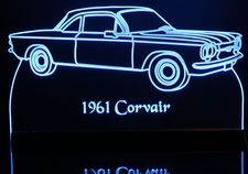 1961 Corvair Monza 900 Acrylic Lighted Edge Lit LED Sign / Light Up Plaque Full Size Made in USA