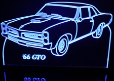 1966 GTO Acrylic Lighted Edge Lit LED Sign / Light Up Plaque Full Size Made in USA
