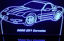 2000 Corvette Z51 Acrylic Lighted Edge Lit LED Sign / Light Up Plaque Full Size Made in USA