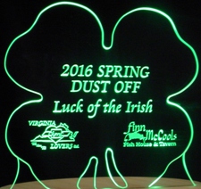 Shamrock Four Leaf Clover 4 St Saint Patricks Day Acrylic Lighted Edge Lit LED Sign / Light Up Plaque Full Size Made in USA