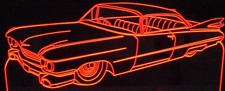 1959 Cadillac Coupe DeVille Acrylic Lighted Edge Lit LED Sign / Light Up Plaque Full Size Made in USA