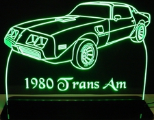 1980 Trans Am Acrylic Lighted Edge Lit LED Sign / Light Up Plaque Full Size Made in USA