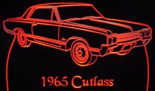 1965 Olds Cutlass Acrylic Lighted Edge Lit LED Sign / Light Up Plaque Full Size Made in USA