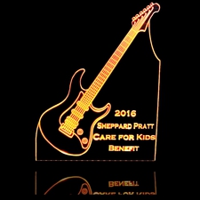 Guitar Care for Kids Business Logo Acrylic Lighted Edge Lit LED Sign / Light Up Plaque Full Size Made in USA