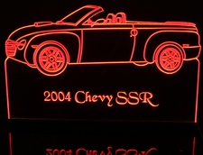 2004 Chevy SSR Convertible Acrylic Lighted Edge Lit LED Sign / Light Up Plaque Full Size Made in USA