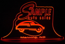 Sample Auto Advertising Business Logo Acrylic Lighted Edge Lit LED Sign / Light Up Plaque