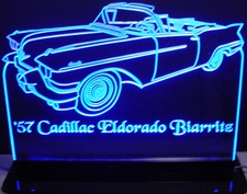 1957 Eldorado Biarritz Acrylic Lighted Edge Lit LED Sign / Light Up Plaque Full Size Made in USA