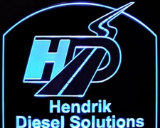 Business Logo Hendrik Acrylic Lighted Edge Lit LED Sign / Light Up Plaque Full Size Made in USA