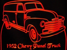 1952 Chevy Panel Acrylic Lighted Edge Lit LED Sign / Light Up Plaque Full Size Made in USA