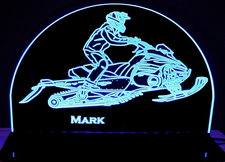 Snowmobile Acrylic Lighted Edge Lit LED Sign / Light Up Plaque Full Size Made in USA