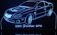 2005 Pontiac GTO Acrylic Lighted Edge Lit LED Car Sign / Light Up Plaque
