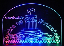 Cruise To The Fountain Advertising Business Logo Acrylic Lighted Edge Lit LED Sign / Light Up Plaque Full Size Made in USA