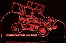 Sprint Wing Race Car Acrylic Lighted Edge Lit LED Sign / Light Up Plaque Full Size Made in USA