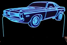 1974 Barracuda Cuda Acrylic Lighted Edge Lit LED Sign / Light Up Plaque Full Size Made in USA