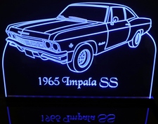 1965 Chevrolet Impala SS Acrylic Lighted Edge Lit LED Car Sign / Light Up Plaque Chevy