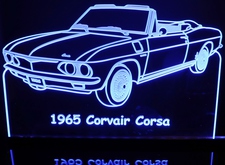 1965 Corvair Corsa Acrylic Lighted Edge Lit LED Sign / Light Up Plaque Full Size Made in USA
