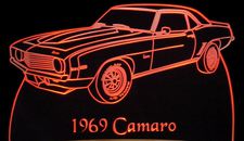 1969 Camaro Acrylic Lighted Edge Lit LED Sign / Light Up Plaque Full Size Made in USA